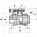 Кран шаровый ПВХ d=63, (тип BVD40, PTFE, EPDM) PN16 COMER (12 шт/кор)