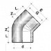 Угол 45° ПВХ d=40-1 1/4 Угол 45° ПВХ d=40-1 1/4