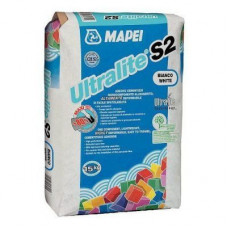 ULTRALITE S2, белый высокодеформ. облегчен. цем. клей с снижен. пылящ. способностью, 15 кг
